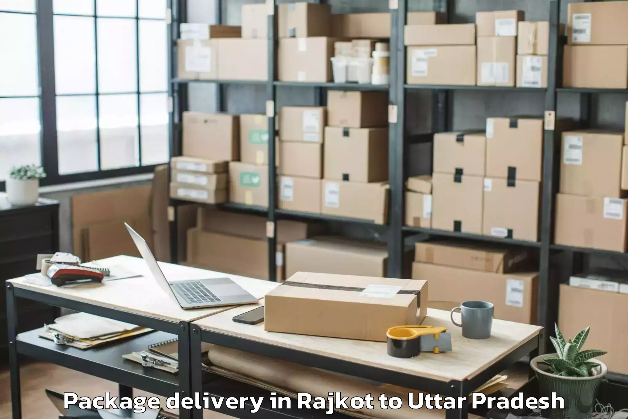 Hassle-Free Rajkot to Shravasti Package Delivery